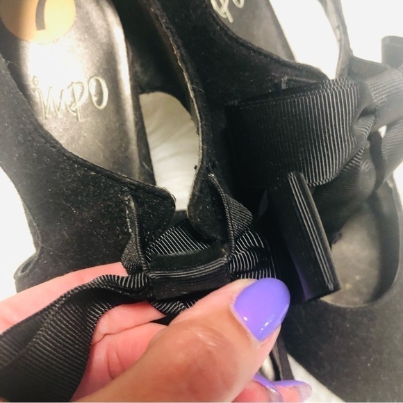 Bow tie vintage inspired black high heels - Picture 5 of 6